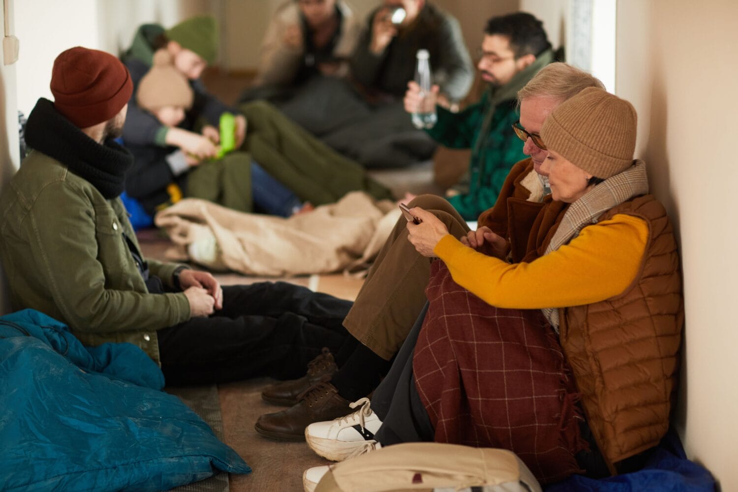 People In A Shelter